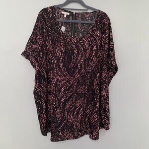 NEW Maurices short sleeve flowy lightweight‎ back zipper detail pullover blouse